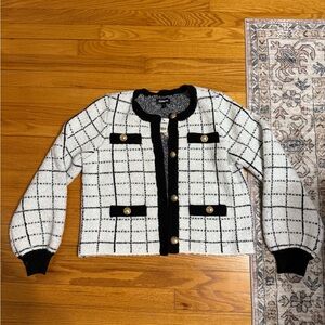Express windowpane cardigan sweater